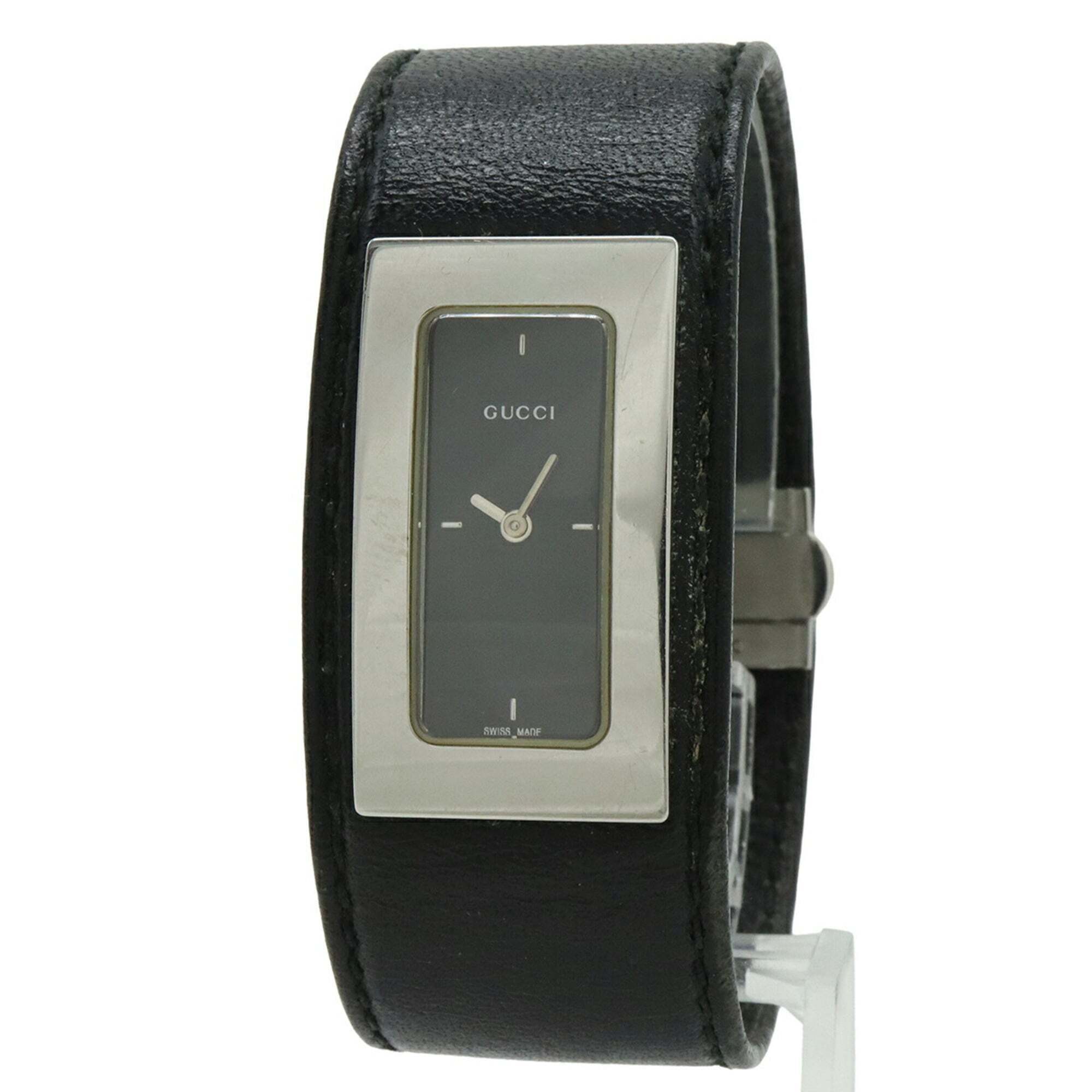 Gucci Women's Quartz Watch 7800s, Black Dial, Stainless Steel, Leather Strap